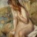 Bather seated on a rock